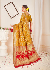 Mustard Banarasi Art Silk Woven Saree